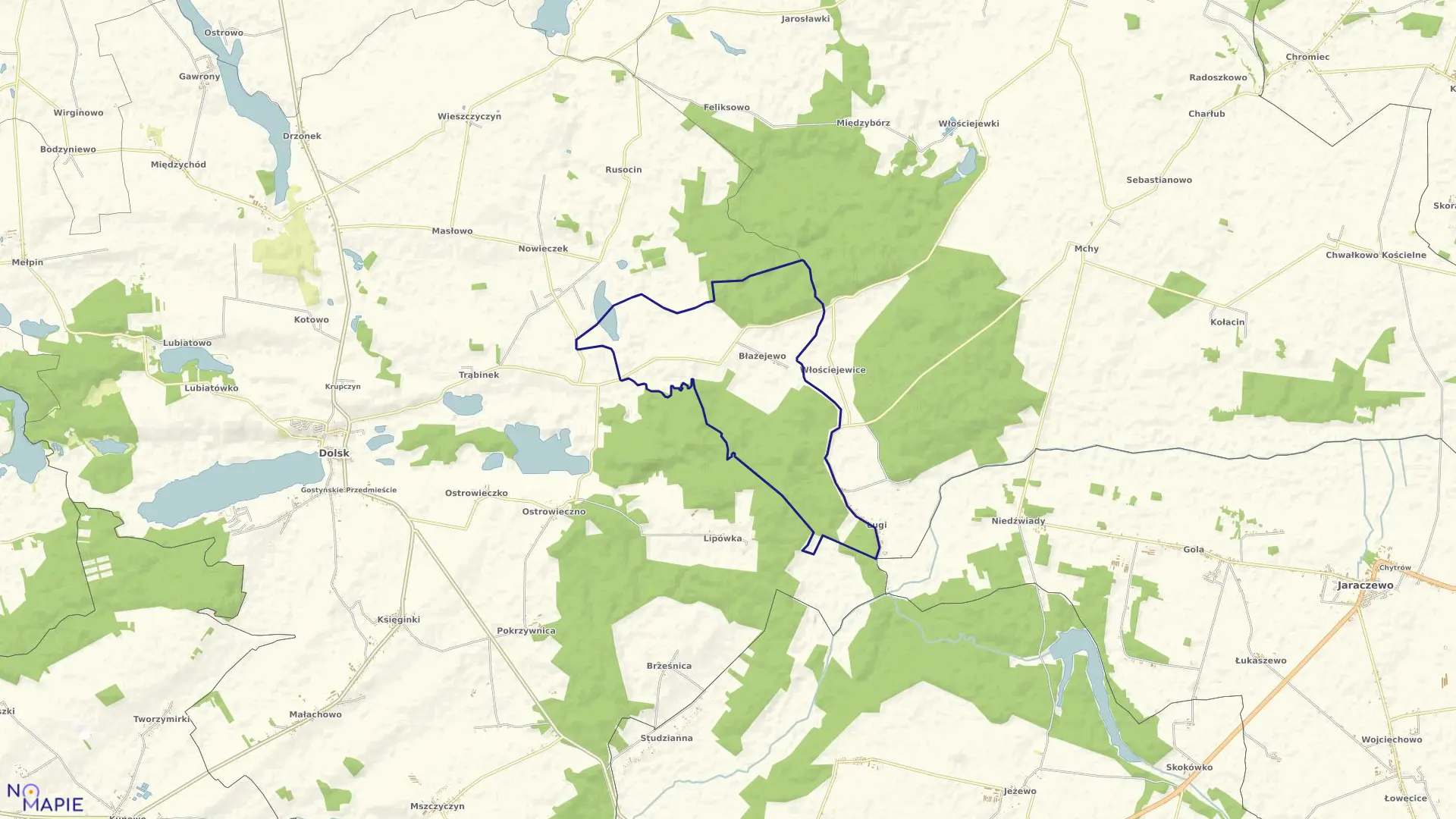 Mapa obrębu BŁAŻEJEWO w gminie Dolsk