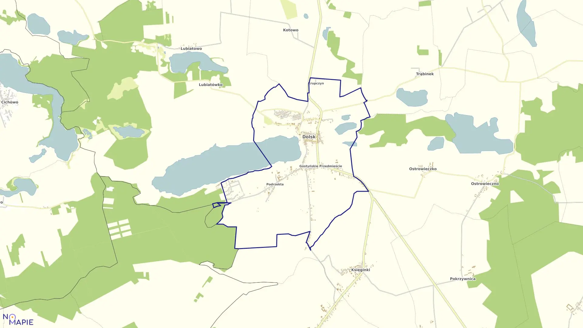 Mapa obrębu DOLSK w gminie Dolsk