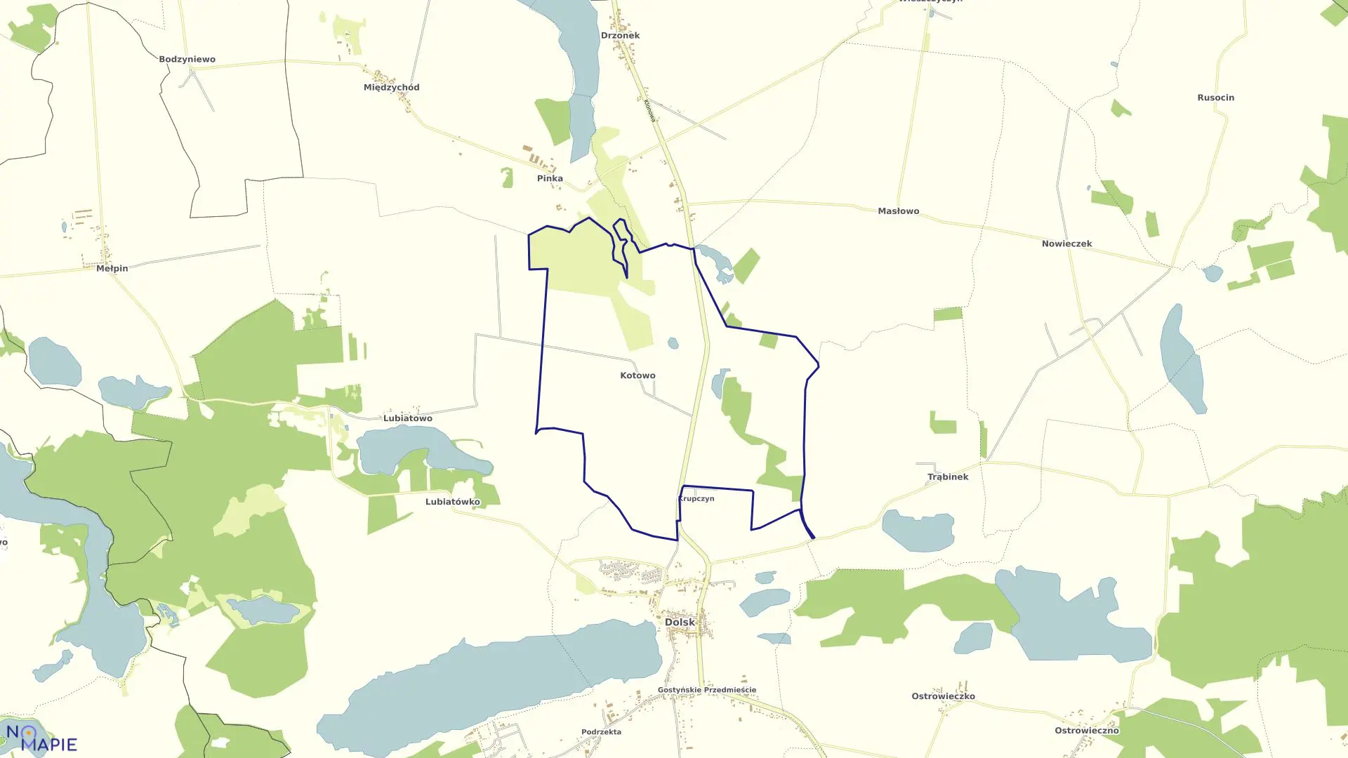 Mapa obrębu KOTOWO w gminie Dolsk