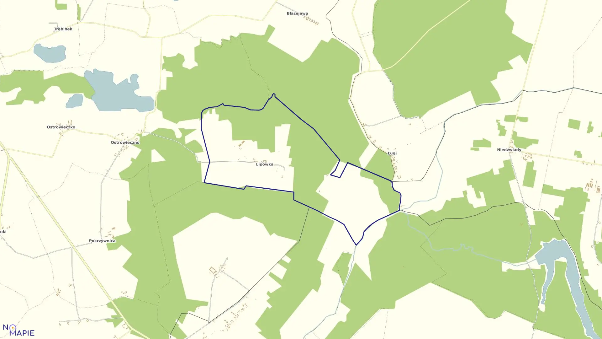 Mapa obrębu LIPÓWKA w gminie Dolsk