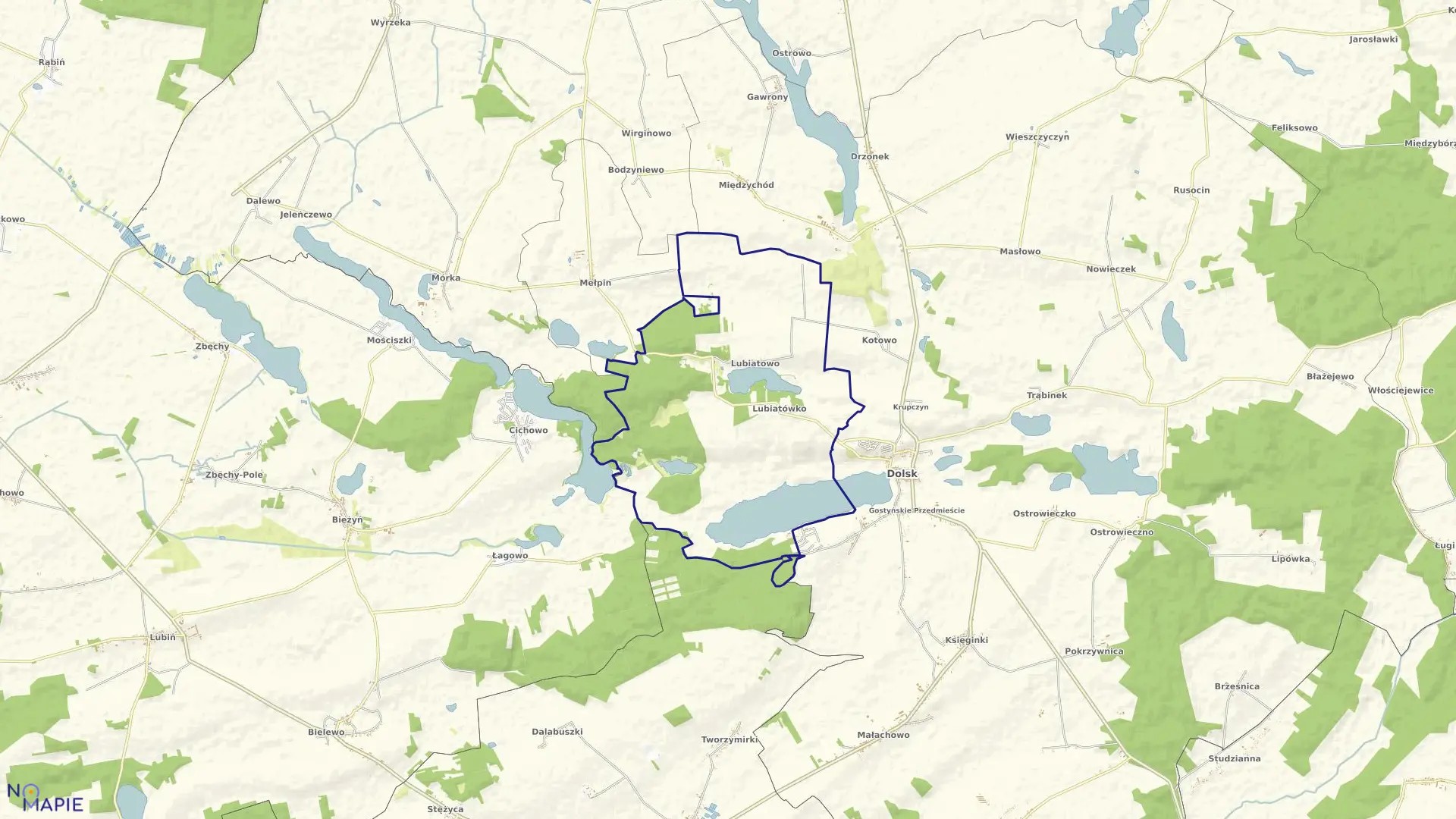 Mapa obrębu LUBIATOWO w gminie Dolsk