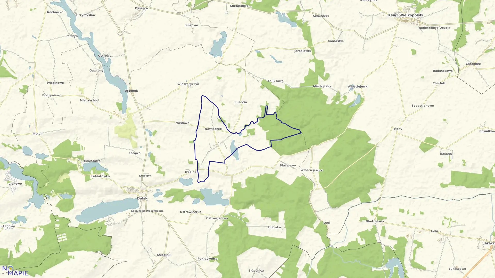 Mapa obrębu NOWIECZEK w gminie Dolsk